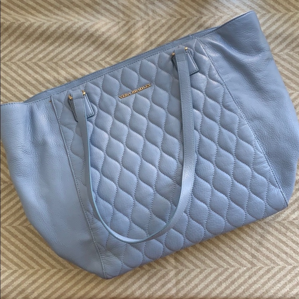 NWOT Vera Bradley Leather Baby Bag/Tote - Chambray